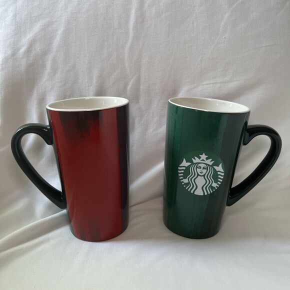 Starbucks 2021 16 fl oz Green Multicolor Ombré Coffee Mug - Set of 2 Tall NEW - Picture 2 of 9